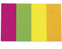 Neon farvet indexfaner i Papir 2 x 5 cm, 4 x 50 stk.Fra Q-Connect  